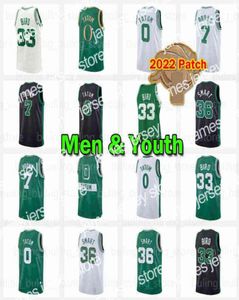 New Jayson Tatum Maglia da basket 7 0 Jaylen Brown Bostons Celtices Marcus Smart Maglie 33 36 Larry Bird Uomo Bambini Gioventù Verde Bl9691165