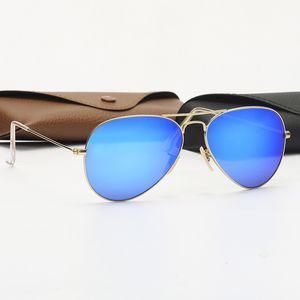 Klassische Designer-Pilotensonnenbrille, UV-Sonnenbrille für Herren und Damen, 58 mm Glaslinsen, Metallrahmen, Fahren, Angeln, Originalverpackung, 14 Farben