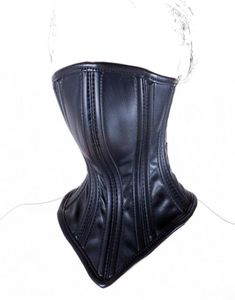 Cane Maiale Schiavo In Pelle Nera Shut Up Gear Cinghie Regolabili Cintura Mento Blocco Bocca Maschera Bondage BDSM Kinky Prodotto Del Sesso4448431