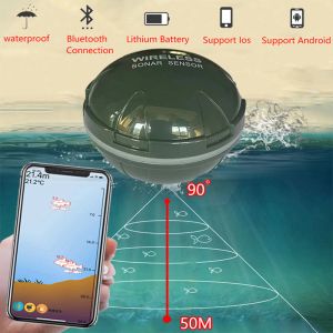 Localizadores frete grátis marca novo telefone inteligente localizador de peixes sonar bluetooth inteligente localizador de peixes android ios pesca visual