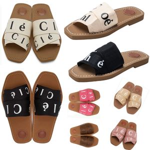 top sandals womens Slippers luxury Canvas slides outdoors Summer Fashion Sandal white black cream free shipping red pink blue shoes 34-42