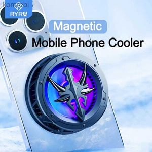 Outros acessórios para telefones celulares RYRA Universal Magnetic Mobile Phone Ventilador de resfriamento Radiador Turbo Hurricane Game Cooler Celular Cool Heat Dissipador para IPhone IPad 240222