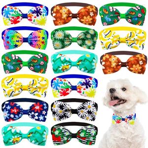 Hundebekleidung 50/100 Stück Sommer kleine Fliege für Bögen Sonnenblume Haustier Bowties Kragen Hunde Haustiere Pflegezubehör