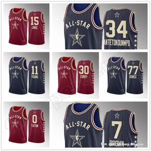 Wydrukowano 2024 All Star Basketball Jersey Tyrese Haliburton Nikola Jokic Shai Gilgeous-Alexander Jalen Brunson Anthony Edwards Victor Wembanyama Leonard Mitchell