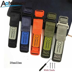 Andra klockor 20mm 22mm Quick Release Nylon Universal Watch Strap Replacement Watch Strap Mens Wristband Armband Watch Accessories J240222