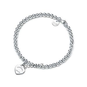 Populära S925 Silver 4mm runda pärlor formade armband tjockare bottenplätering boudoir minnesmode Glamour Jewelle RQ0D