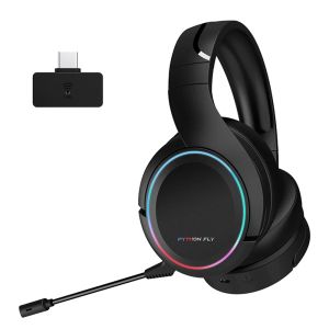 Kulaklıklar Python Fly X6 Pro Kulaklık Seti 2.4G Kablosuz Oyun Kulaklığı 3D Stereo Surround Ses Çıkarılabilir Mic 3D Stereo Oyun Kulaklığı