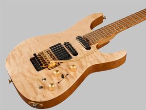 Hot Jack Son PC1 Phil Collen Qulated Maple Chlorine Natural Electric Guitar Floyd Rose Tremolo Bridge Locking ، Gold Hardware