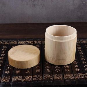 Bottles Natural Portable With Lid Bottle Holder Bamboo Organizer Container Storage Box Tea Canister