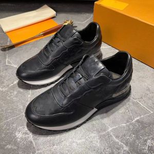 Designer sapatos homens fugir novos tênis moda tendência famosa marca de couro real padrão damier preto couro guarnição retro leve sneaker 1.25 08