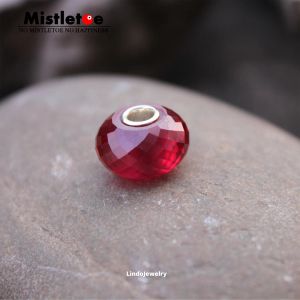 Mis de visco 925 Sterling Silver Faceted FEM FEM RED RED RED ROLET PEDRA JOIXAS