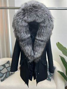 Fur Optbuy 2023 Real Fel Coat Duck Down Winter Jacke Frauen Natural Fuchskragen Kapuze lose long Parkas Big Oberbekleidung abnehmbar abnehmbar