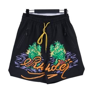 luxury Rhude Men Shorts Mens Designer for Cotton Summer Basketball Sports Jogging Breathable Fashion Quarter s