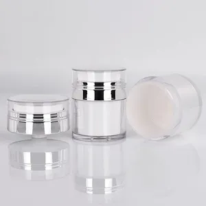 Flaskor 15/30/50/100 ml Airless Pump Jar Tom Acrylic Cream Bottle Refillable Cosmetic Lätt att använda behållare Portable Travel Makeup Tool