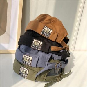 BERETS BONNET BEANIES MEN DOCKERキャップファッション調整可能なトレンディカラードームメロンレトロコットンハット女性