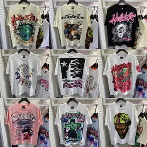 ヘルスターTシャツラッペメンズ女性Tシャツラッパー洗浄グレーヘビークラフトユニセックス半袖トップハイストリートファッションレトロヘル女性Tシャツデザイナーティー