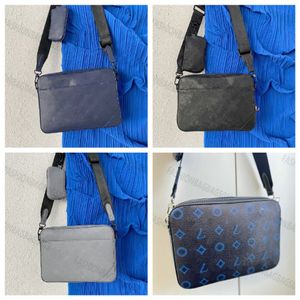 Duo Shadow Messenger Bag Men Business Portfölj med myntplånbok Löstagbar rem Shouler Bag 2 bitar Set Flap Prägling Monogra268p