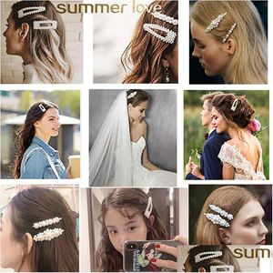 Hårklämmor Barrettes Ny mode Pearl Heart Hair Clip Ponytail för kvinnor ABS PLASTIC Beautif Styling Tools Tillbehör C DHGARDEN DHHKN