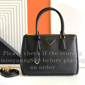 12A ترقية مرآة جودة Digner Galleria Saffiano Bag Mini Medium Medident Womens Luxurys أصلي حقائب اليد الجلدية السود