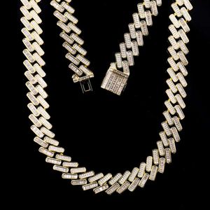 2024 NYA MENS HIP HOP ICE Cuban Chain Moissanite Diamond Set Diamond Cuban Chain Necklace 18 Inch Miami Chain Necklace