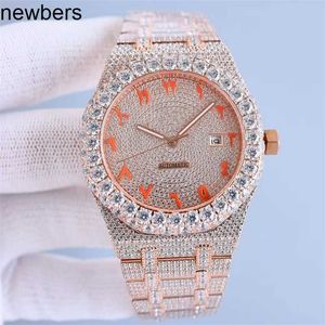 SuperClone Ap Diamond Diamonds Watch Pass Test Movimento de quartzo vvs Iced Out Sapphire Zirconia Watch Automático Mecânico Sapphire Glass Diamond Watch Band Grande