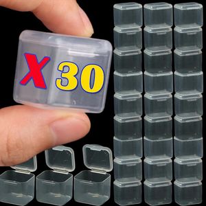Bolsas de jóias Transparente Mini Caixa de Armazenamento Clear Beads Recipiente Caso Quadrado Plástico DIY Botão Nail Art Embalagem Portátil Organizador
