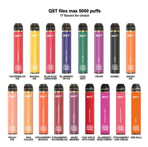 100％本物のQST Filex Max Puff 5000使い捨て吸引装置13色1000mAhバッテリー12mlセキュリティコードvapes Pen filex Max 5000パフ5k