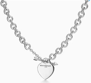 Новая толстая цепочка в форме сердца, серия стрел, ожерелье для дома, Европа и Америка, мужчины, женщины, ожерелье для пары с ключицей, праздничный подарок4