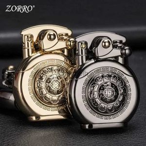 Lighters Windproof Kerosene Lighter Portable Personalized Creative Retro Rotary Table Rocker Automatic Igniting Lighter Mens Gift YQ240222