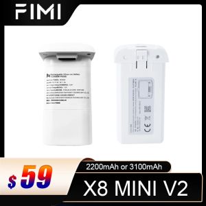 Konnektörler Fimi X8 Mini Pil Rc Dron Aksesuarları 2200mAH/3100mAH X8 Mini V2 Kamera Drone için Şarj Edilebilir Akıllı Uçuş Pili