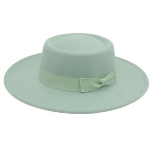Kore Kaşmir Şapka Çok yönlü yay kubbesi dışbükey çatı büyük saçaklar moda gündelik yün keçe şapka üst şapka 230729