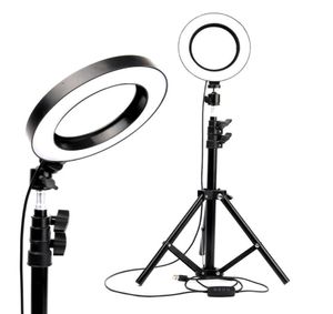 Iluminação interna led anel de luz po estúdio câmera pografia lâmpada de vídeo regulável para maquiagem selfie com tripé telefone titular 1672075