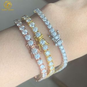 10K / 14K Massivgold D VVS Rundschliff 3mm 4mm 5mm Lab Grown Shinning Jewelry Diamant Tennis Halskette Armband