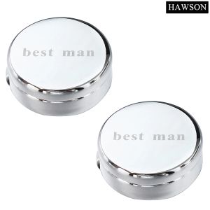 Manschettknappar Personlig DIY Logo Laser Engraved Button Cover Cufflinks, Simple and Practical Making Graved Presents to Men and Women