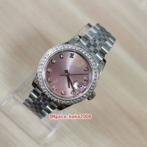 Relógios de pulso super femininos 278384RBR 278384 31mm borda de diamante aço inoxidável mostrador rosa safira jubileu pulseira automática 225k