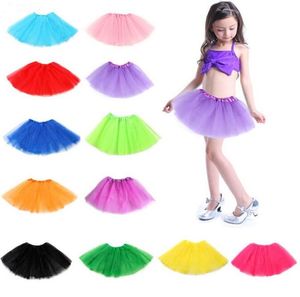 Hot top quality candy color kids tutus skirt dance dresses soft tutu dress ballet skirt 3layers children pettiskirt clothes 16 colors