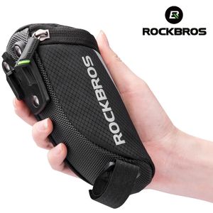 Rockbros Bike Bag Portable Reflective Sadel Bag Tail Seat Post Nylon Bicycle Bag MTB Road Bike Bag Panniers Bicycle Accessories 240219