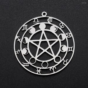 Charms 5pcs/lot 316 Stainless Steel Zodiac Compass Charm Pendant Wholesale Jewelry Bracelet Making Never Fade Top Quality