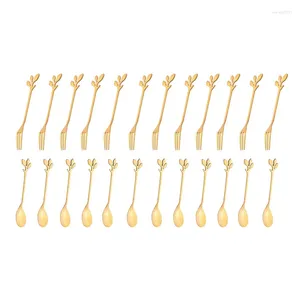 Geschirr-Sets, 24 Packungen Edelstahl-Gabel- und Löffel-Set, Eis, Tee, Kaffee, Geschirr, Küche