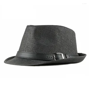 Berets Vintage Summer Straw Hat Cool Men Panama Paper Retro Hats for Man Solid Cap British Gentlemen Jazz