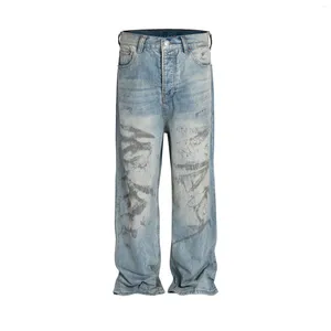 Männer Jeans Vintage Schlamm Gefärbt Schmutzig Baggy Für Männer Und Frauen Streetwear Casual Pantalones Hombre Denim Hosen Übergroßen Cargo Hosen