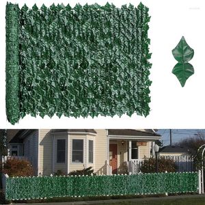 Decorative Flowers Artificial Leaf Fence Outdoor Garden Ivy Hedge Privacy Screen Faux Green Plant Grass Wall Panel For Decoration