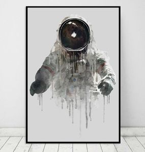 モダンな抽象インク宇宙飛行士ポスターとプリントキャンバス絵画壁アート写真リビングルームの家の装飾Cuadros no fr9020056