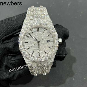 MEN AP Diamond Diamonds Watch Test Movement Quartz Movement VVS ICED Out Sapphire Watch for Men عالية الجودة الماس Moissanite Out Automatic Luxurys I115