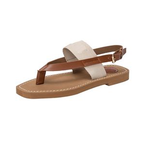 Woody Zehenstegsandale 2024, Canvas-Slides, Plateau-Sommerschuhe, Damen, Strand-Keilsandalen, Hausschuhe, Slider, Flip-Flops, Pantoufle, Herren-Damen-Scuffs, flache Pantoletten