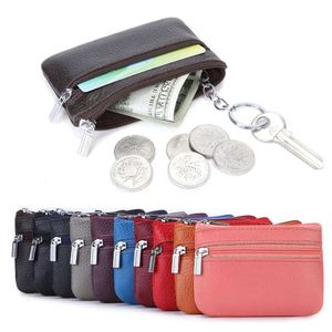 Cowhide Zipper Mini Lady Purse Korean Version Cute Coin Storage Bag Leather Purse New Portable Compact