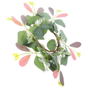 Decorative Flowers Artificial Greenery Wreath Ring Dining Table Fake Simulation Holder