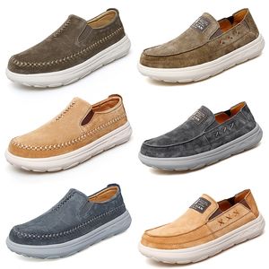 2024 New Casual shoes platform low top men woman gray yellow brown trainers Soft bottom sneakers non-slip breathable