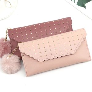 نساء جديد عتيقة مشبك خمر Long Long Wallet Wallet Wallet Pu Weather With With With Ball Ball Jewelry Phone