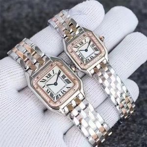 Kare Tasarımcı Kuvars Tank Montre Klasik Eğlence Lady High Citity Men Sier Altın Paslanmaz Çelik Pırlanta İzle Beyaz Kutu Dhgate